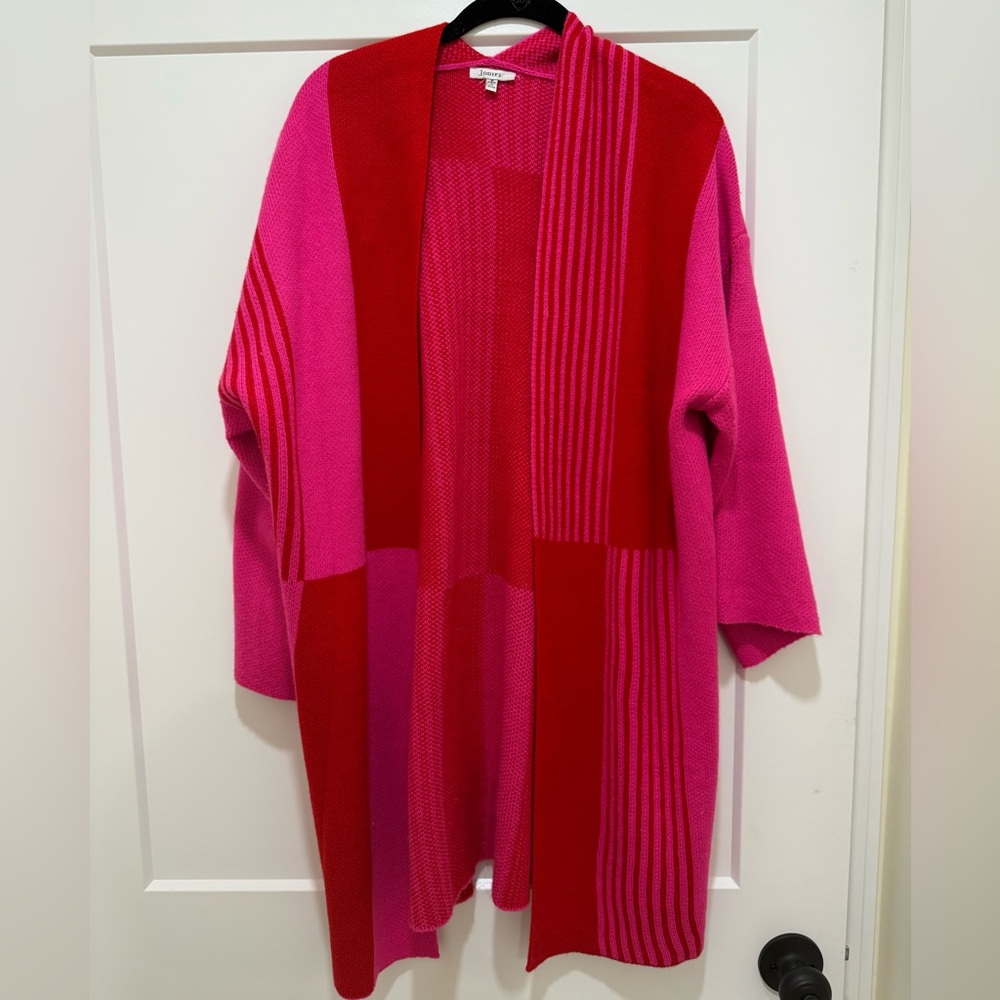 Dressed in LALA Red and Pink Cardigan